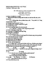 Đề khảo sát giai đoạn III môn Ngữ Văn Lớp 6 - Năm học 2016-2017 - Trường THCS Nam Đào (Có đáp án)